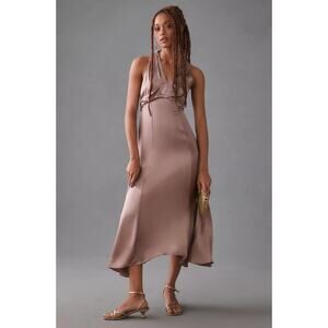 Anthropologie Silk V-Neck Dress - New Size 8